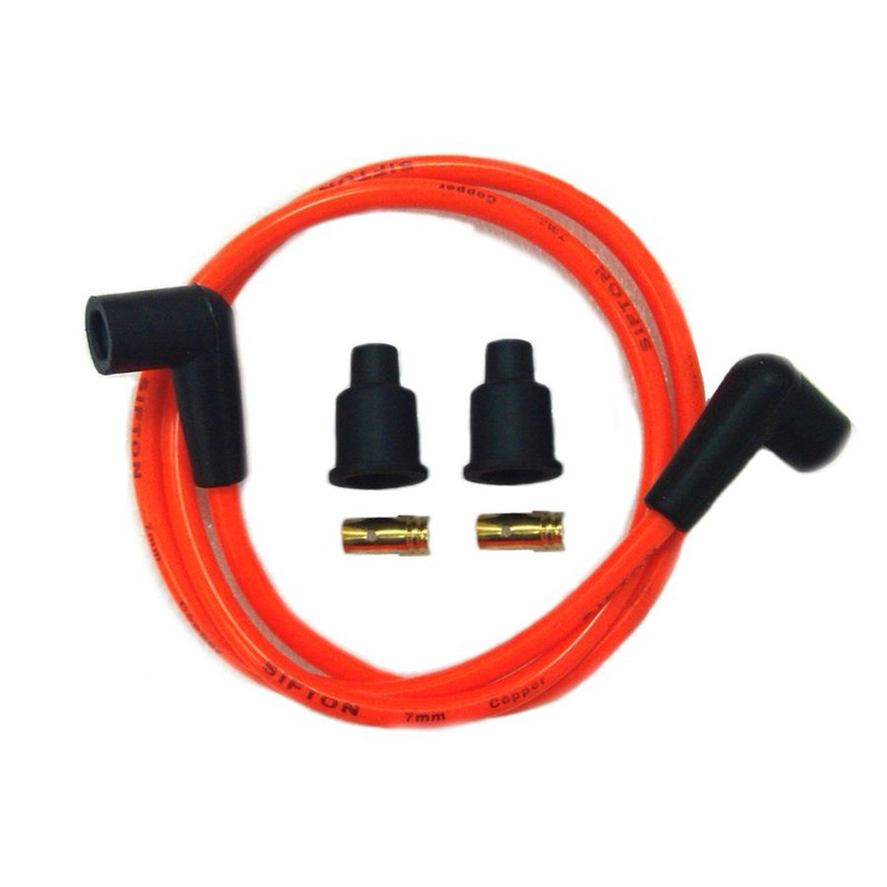 Orange 7mm Universal Spark Plug Wire Kit – Black Ends