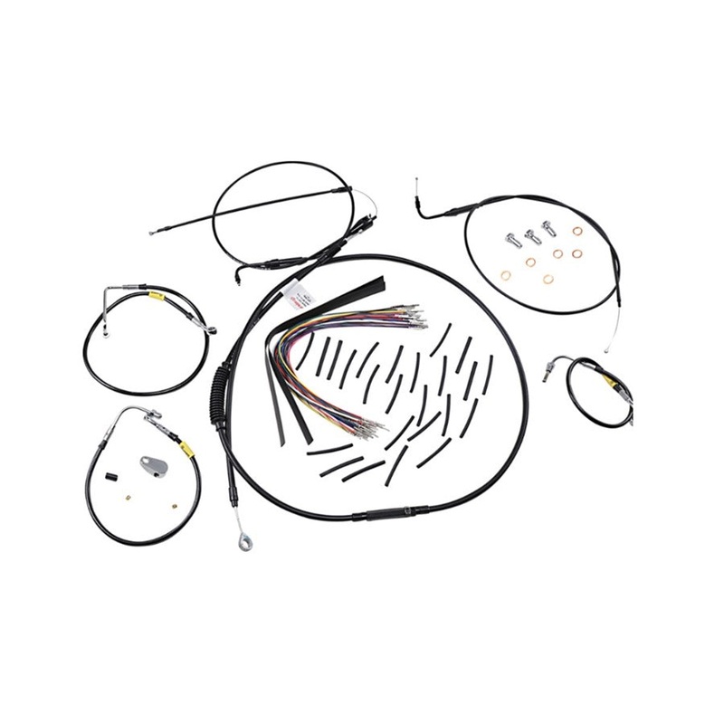 Control Kit – Early Touring Bikes – 15″ Bagger Bar Handlebars – Black