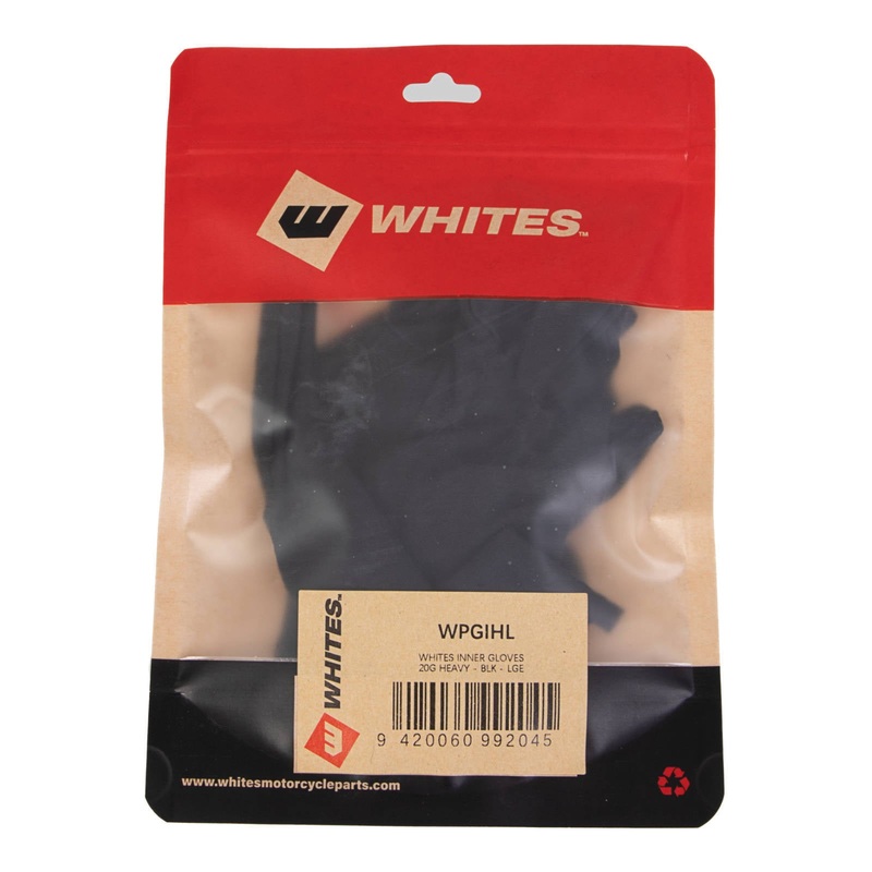 Whites Inner Gloves – 20G Heavy – Black – Large