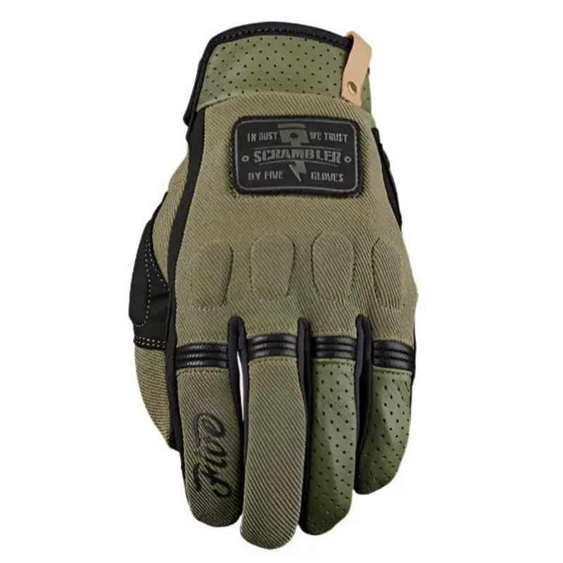 Five Scrambler Textile Gloves Khaki / Black