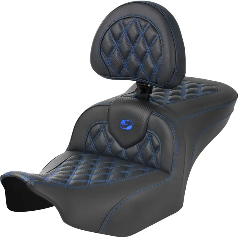 Saddlemen Roadsofa Lattice Stitch Blue Stitching / Lattice Stitched Seat With Backrest Black / Blue