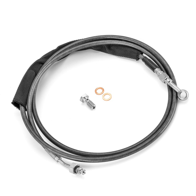 78″ Extended Length Stainless Steel Hydraulic Clutch Cable for 2017-2020 Harley Road King/Street Glide/Road Glide and 2017 Softail Fat Boy S/Slim S (for 16″-18″ Handlebar)