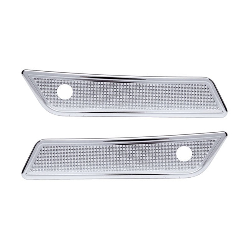 Vity”S Design, Diamond Saddlebag Latch Cover Set. Chrome