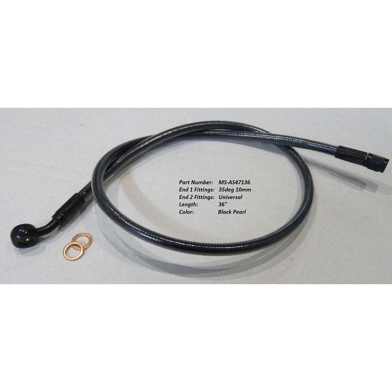 36in. Upper Front Brake Line:10mm x 35 Degree Banjo – Black.