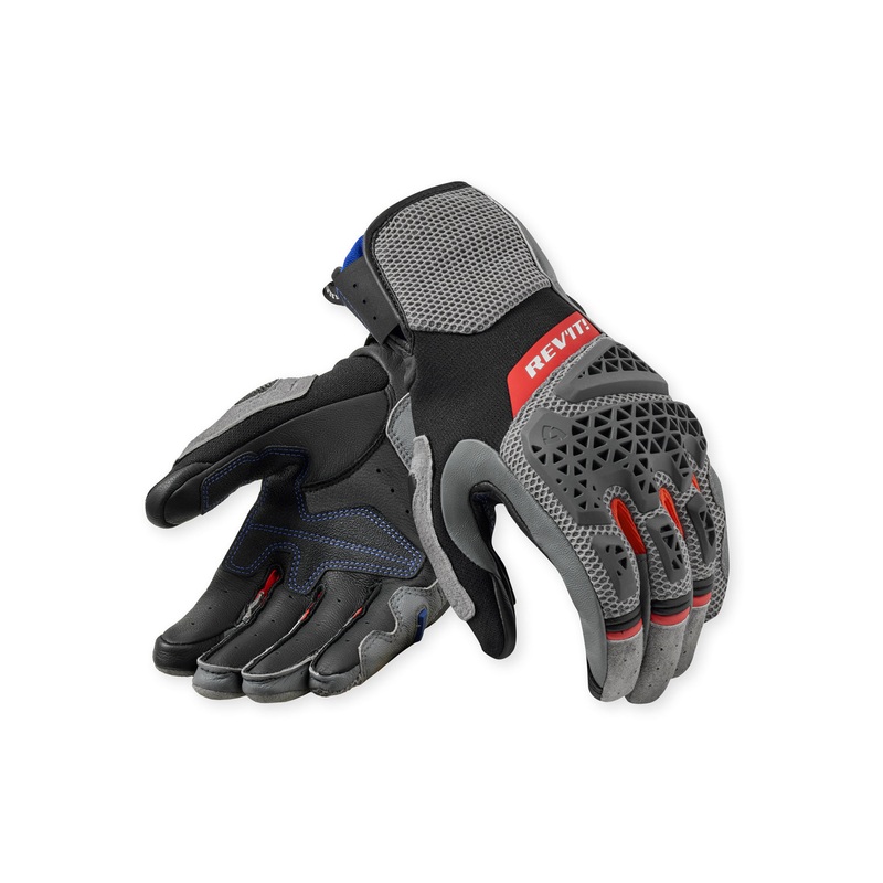 Revit Sand 5 Leather Gloves Grey / Red
