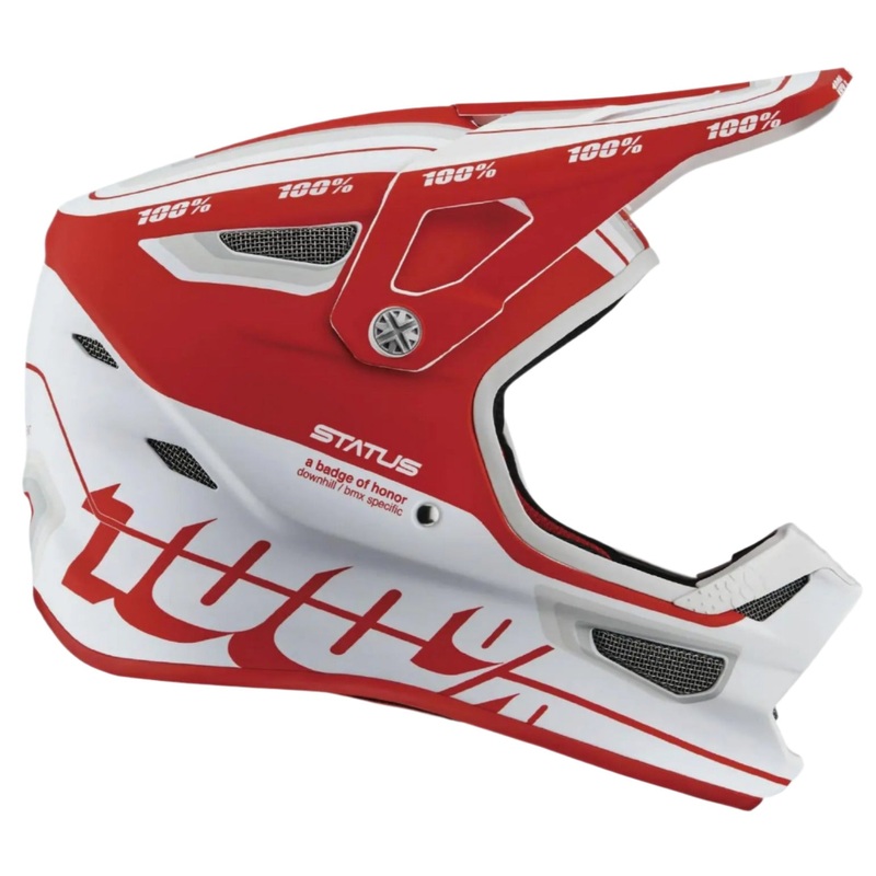 100% Status Cycle Helmet Topenga Red / White