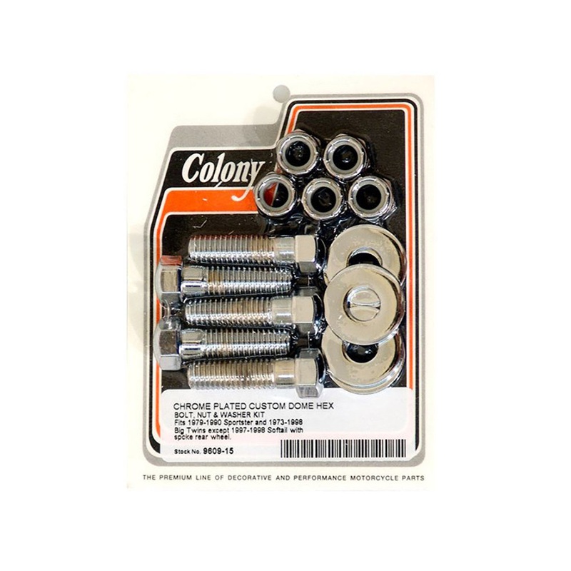 Colony #9609-15 Sprocket/Pulley Bolt Set for Sportster and Big Twin (Spoke Wheel)