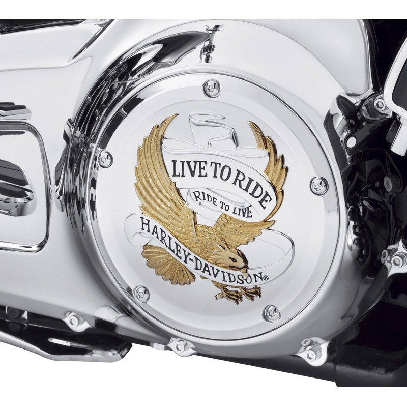 Harley Davidson 25700472 Live to Ride Derby Cover KIT-DERBY CVR,L-T-R,GLD & CHRM,FL LO