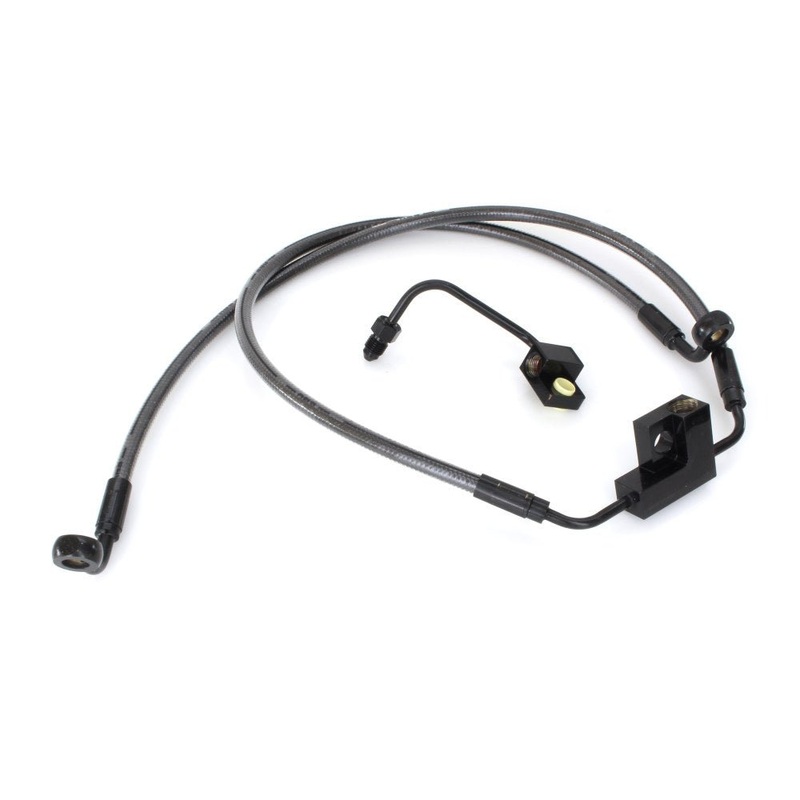 +2in. Lower Front Brake Line – Black. Fits Dyna Fat Bob, Low Rider