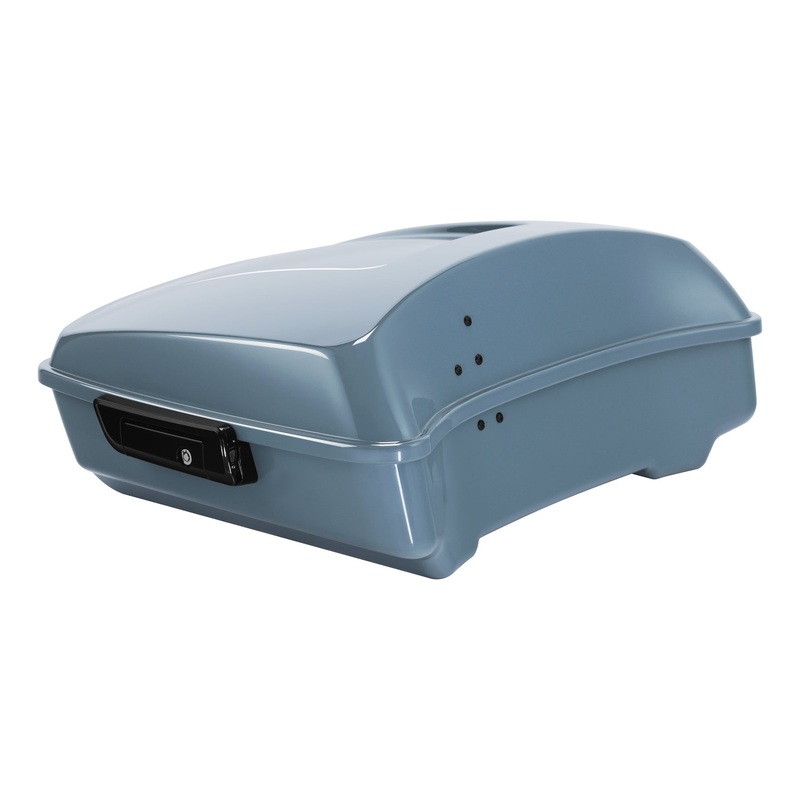 HR3 Sharkskin Blue Firestorm 10.7″ Chopped Style Tour Pack Luggage For 14-24 Harley Touring