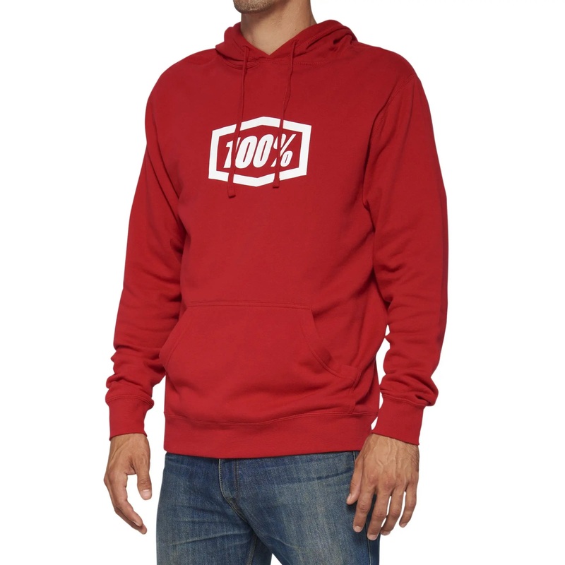 100% Icon Pullover Hoodie Deep Red Mirror