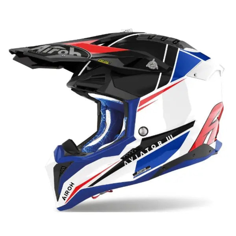 Airoh Aviator 3 Push Gloss Blue / Red
