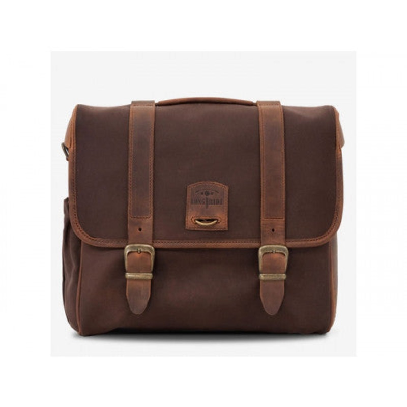 Longride Waxed Canvas Quick Release Saddlebag Brown – 12.5 Liters
