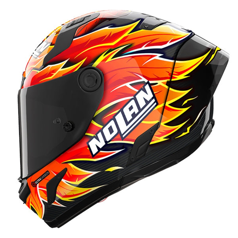 Nolan X-804 RS Replica Iannone Carbon / Red / Orange / Yellow
