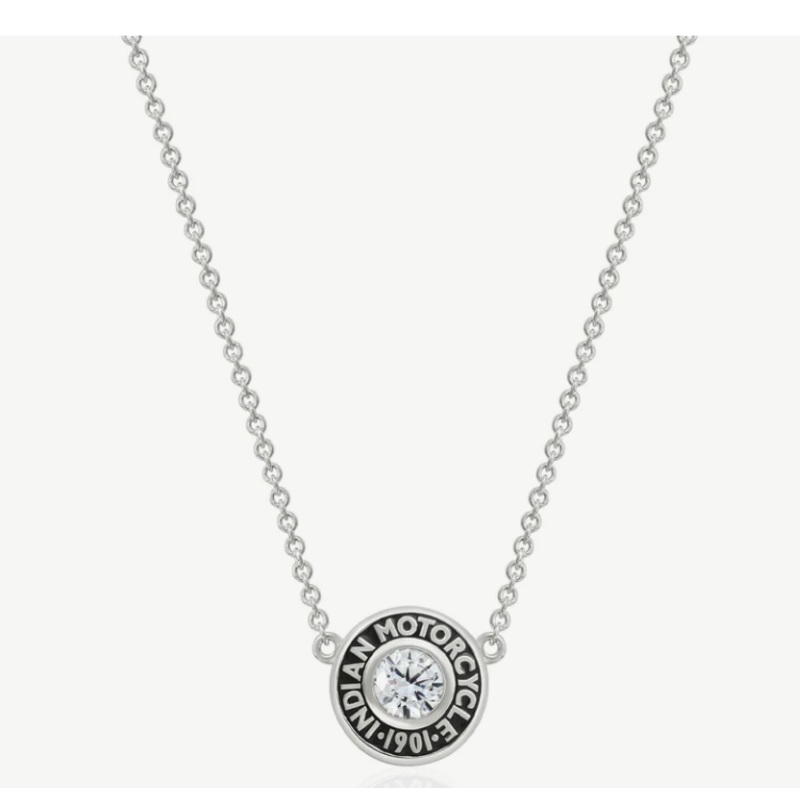Rivet & White Stone Necklace