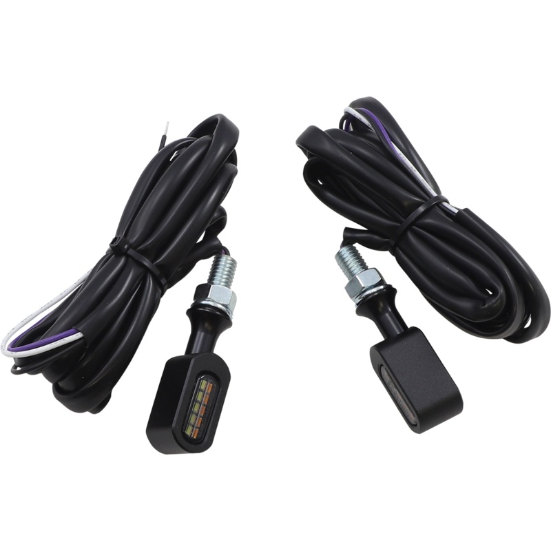 Dual-Function LED Marker/Turn Signal Lights – Smoke/Amber – Matte Black