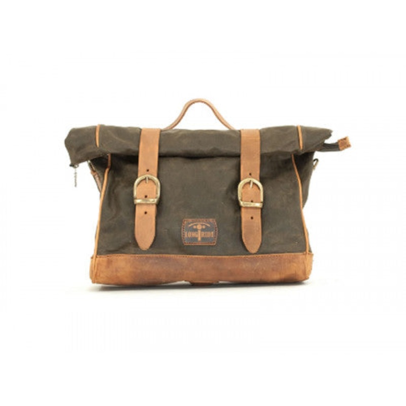 Longride Waxed Canvas Multifit Saddlebag Khaki – 9.5 Liters