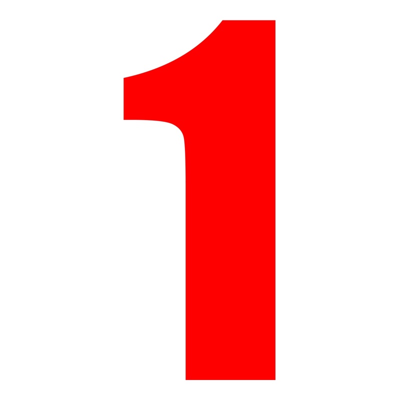 Whites Race Number – Red #1 (10 Pack)