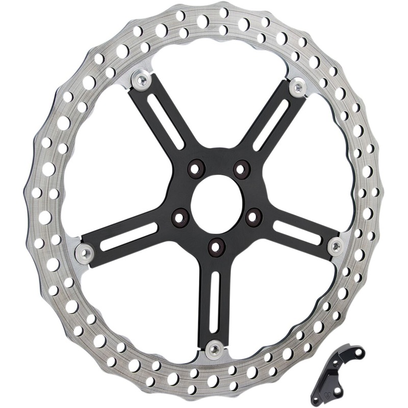 15″ Jagged Right Big Brake Rotor Hub Mount – Black 06-17 Dyna / 15-17 Softail