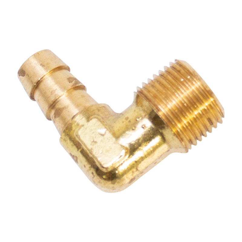 90 Deg  3/8″ NPT x 3/8″ Hose Barb Fitting – Brass
