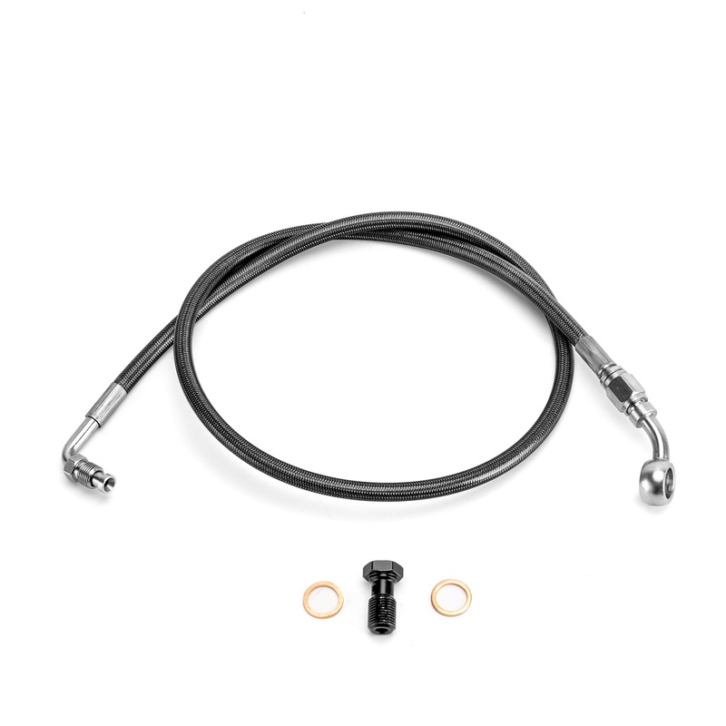 Harley Softail Fat Bob FXFB/FXFBS Low Rider FXLRS/FXLRST 34″ Extended Length ABS Upper Hydraulic Front Brake Line Kit