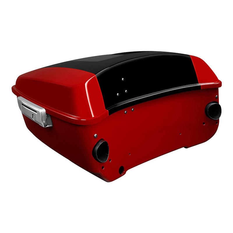 HR3 Billiard Red / Vivid Black King Size Tour Pack Luggage with Speaker Cut Outs For 14-24 Harley Touring