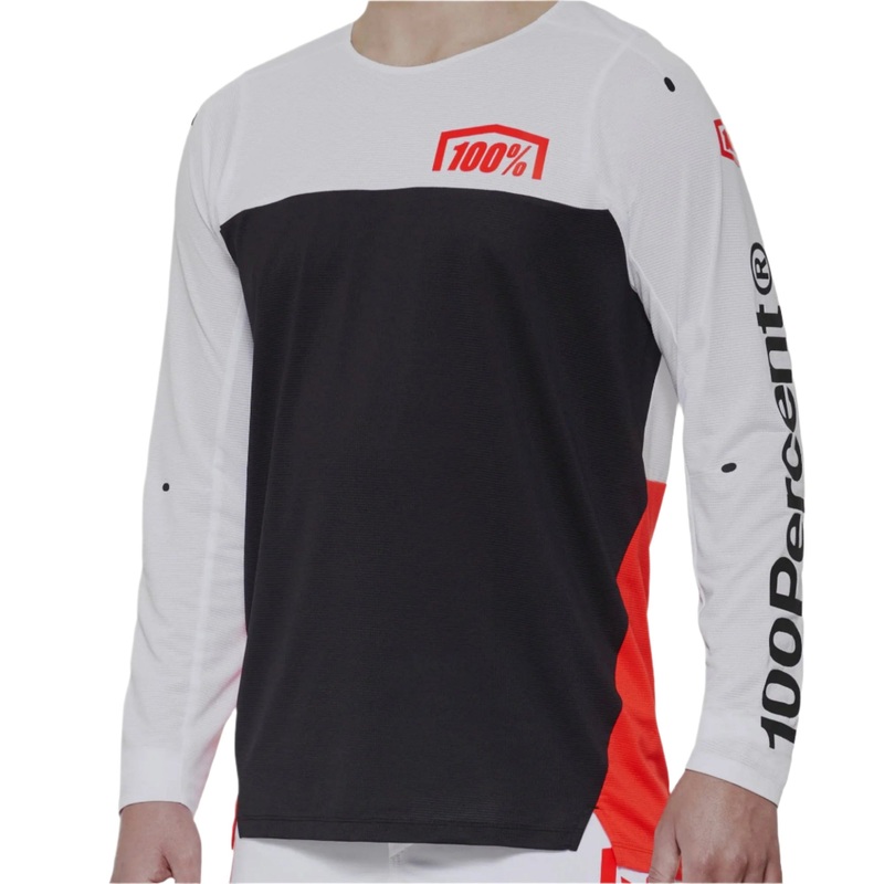100% R-Core X Long Sleeves Cycle Jersey White / Red