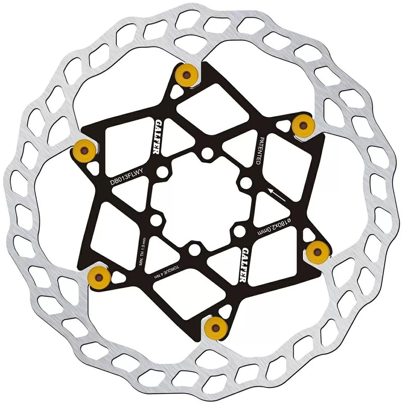 Galfer 180mm Rotor – 6-Bolt – 2.0mm Thick – Floating Wave – Gold