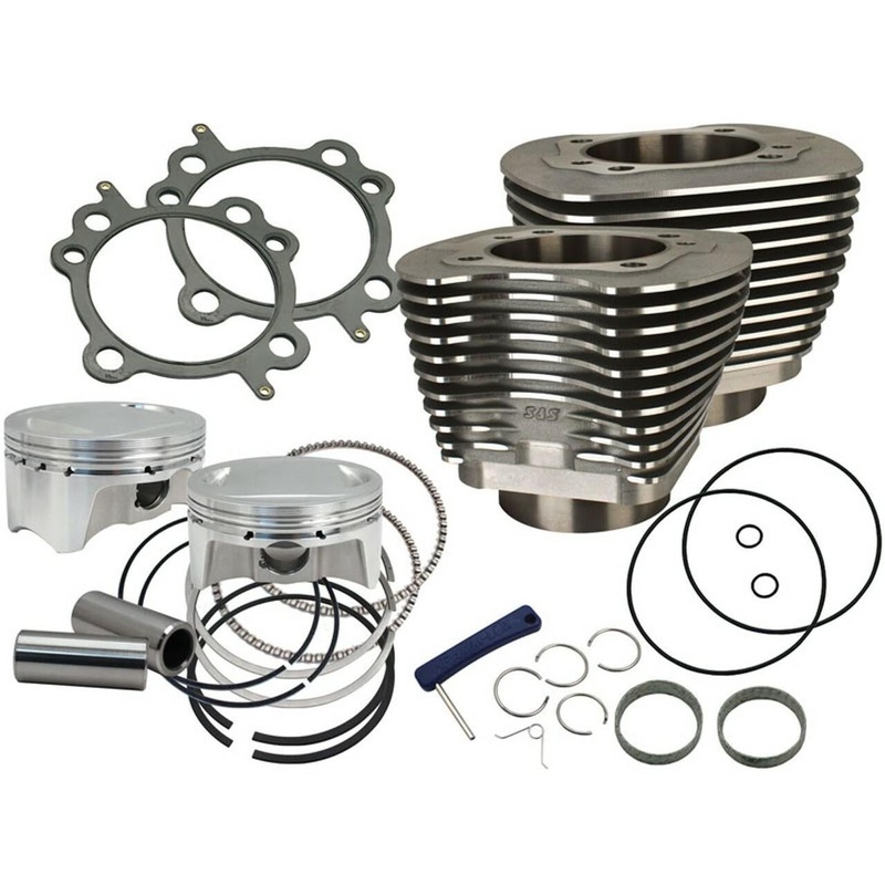 S&S Cycle – 4″ Sidewinder Big Bore Kit for 2007-2017 HD Big Twin Models – Wrinkle Black