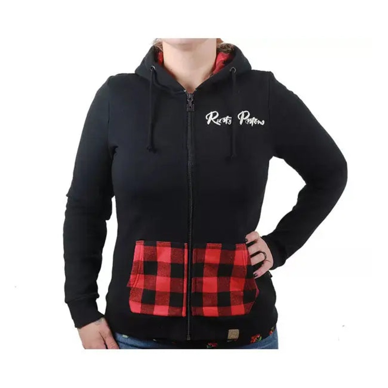Rusty Pistons Turner Ladies Zip Hoodie Black / Red