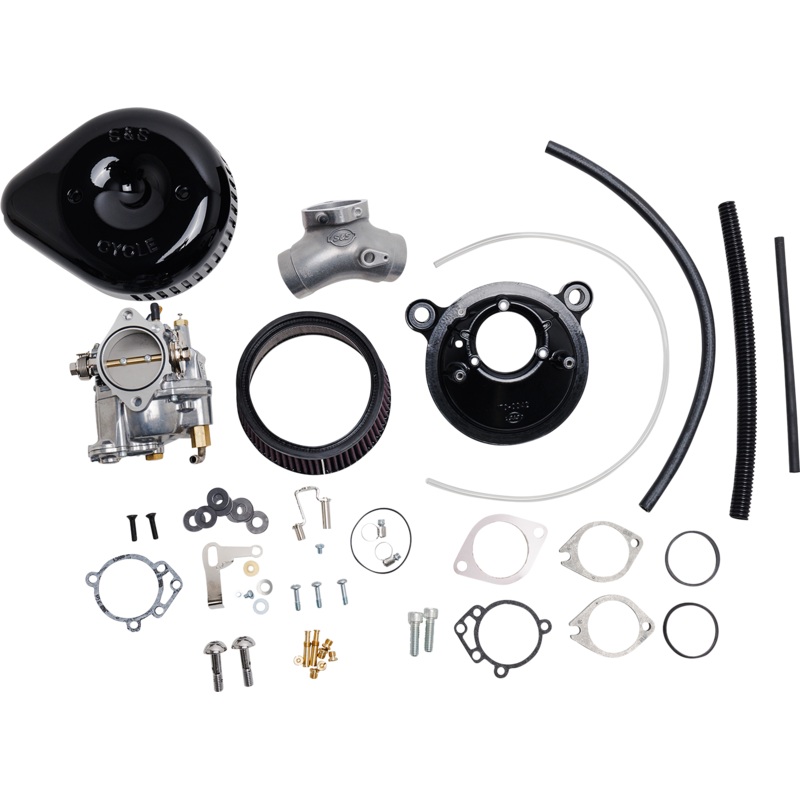 S&S Super G Carburetor Kit with Stealth Air Cleaner Kit – Gloss Black – 84-99 Evolution Big Twin