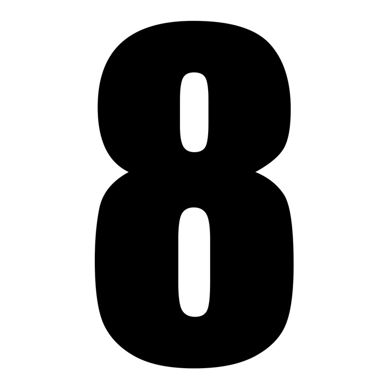 Whites Race Number – Black #8 (10 Pack)