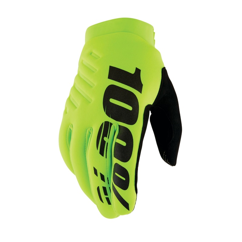 100% Brisker Cold Weather Gloves Fluo Yellow