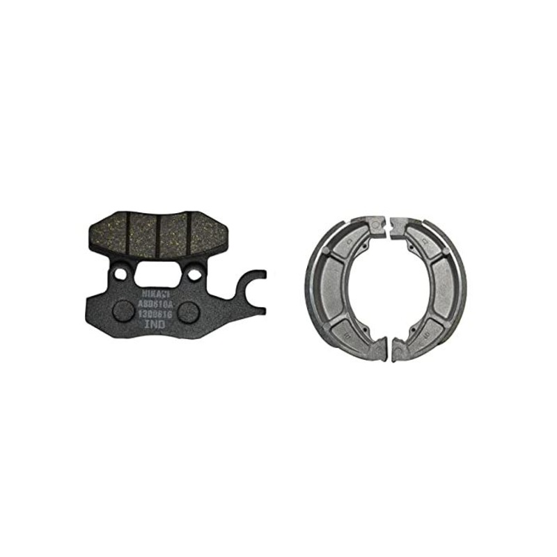 NIKAVI Front & Rear (Combo) Brake Pad + Brake Shoe Set Compatible for Suzuki Slingshot (DP5+BSS04)
