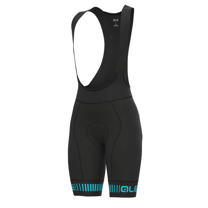 Ale Clothing Strada PR-R Ladies Cycle Bib Shorts Black / Cyan