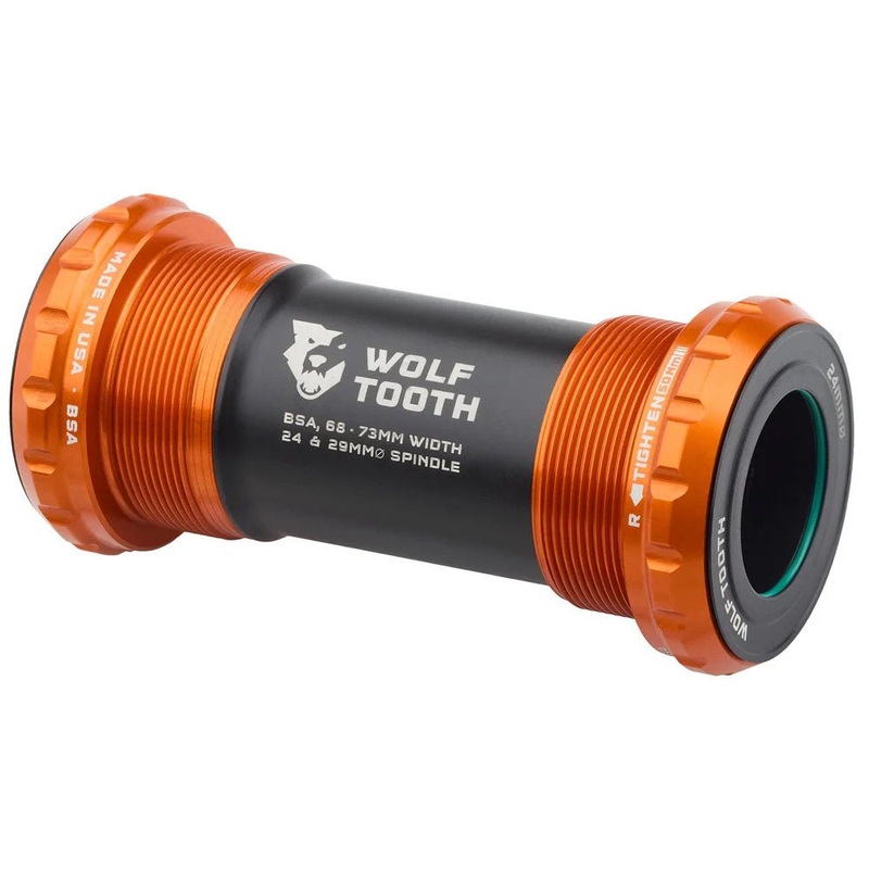Wolf Tooth Bottom Bracket – BSA 68/73mm – 24mm Spindle – Orange