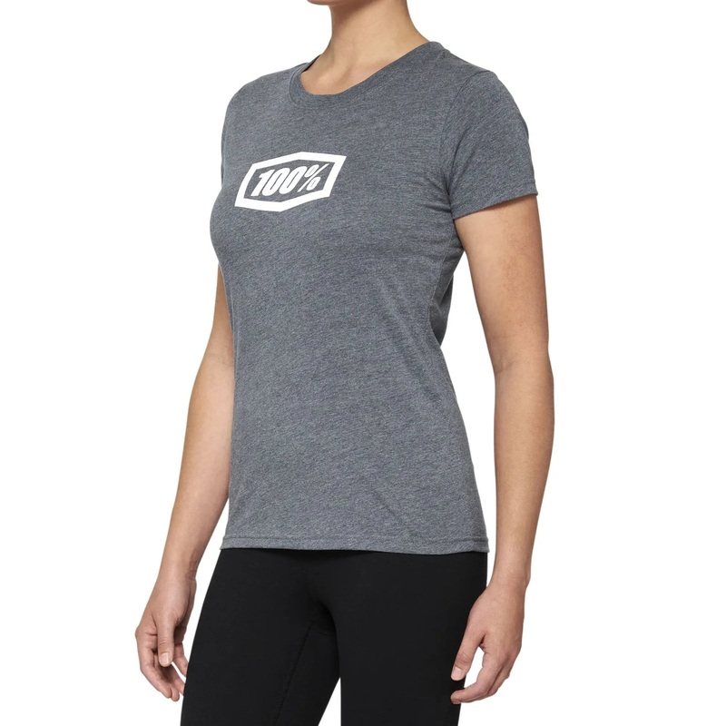 100% Icon Short Sleeves Ladies T-Shirt Heather Grey
