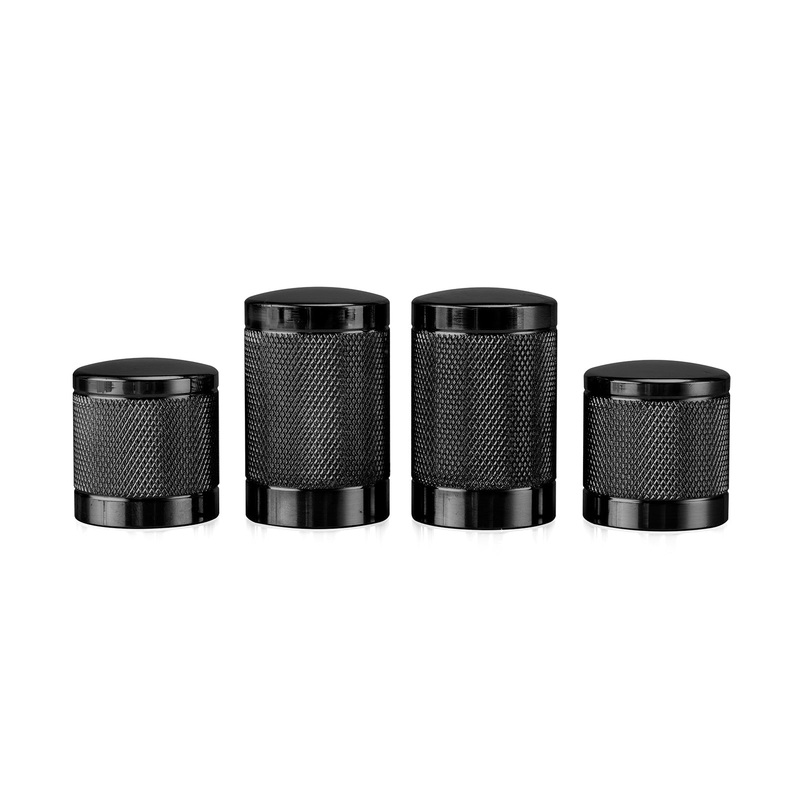 1994-2025 Harley Touring Steel Gloss Black Knurled Docking Hardware Covers