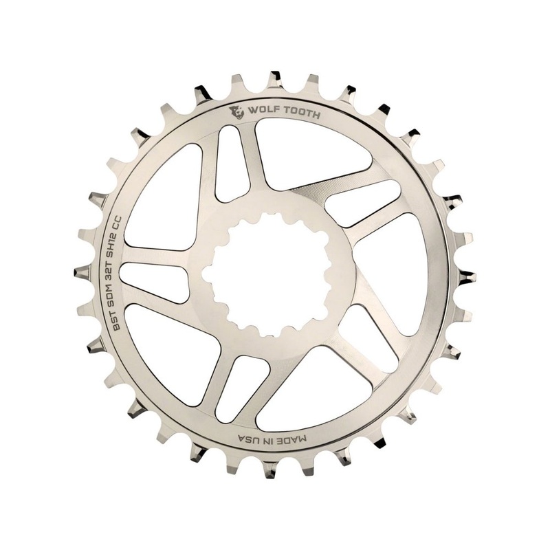 Wolf Tooth Components Drop Stop Direct Mount Boost Chainrings for SRAM Cranks and Shimano 12spd Hyperglide+ Chain 32t Nickel