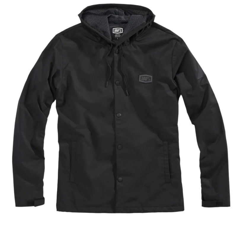 100% Apache Hooded Snap Cycle Jacket Black
