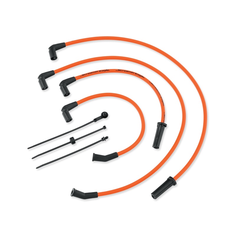Harley-Davidson 31600110 Screamin’ Eagle 10MM Phat Spark Plug Wires Orange Screaming Eagle