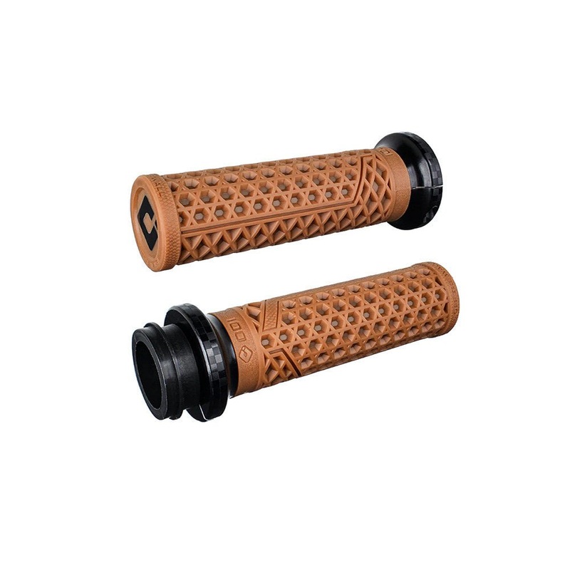 Vans Signature Lock-On Handgrips – Gum Rubber/Black Checker. Fits H-D 2008up with Throttle-by-Wire.
