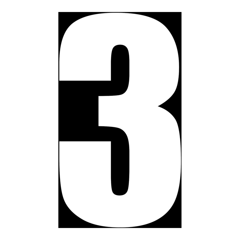 Whites Race Number – White #3 (10 Pack)