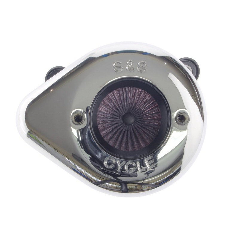 Air Stinger Stealth Air Cleaner- Chrome Teardrop. Fits Milwaukee-Eight 2017up.