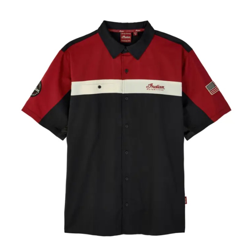 Men’s Headdress Colorblock Shop Shirt, Red