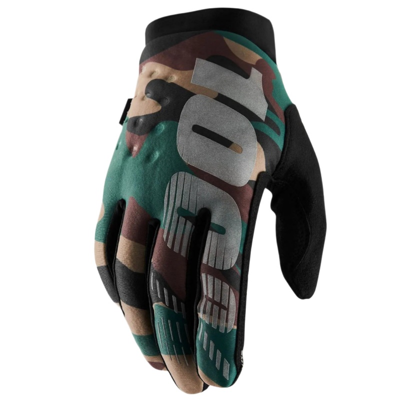 100% Brisker Cold Weather Cycle Gloves Camo / Black