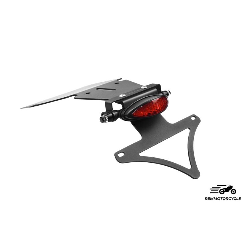 License plate bracket with integrated mini LED tail and turn signals for Triumph T100 T120